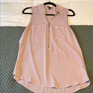 Express Light Pink Sleeveless Blouse with Zipper
